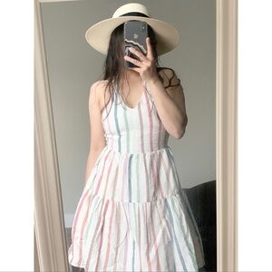 AMERICAN EAGLE Striped Halter Smocked Dress